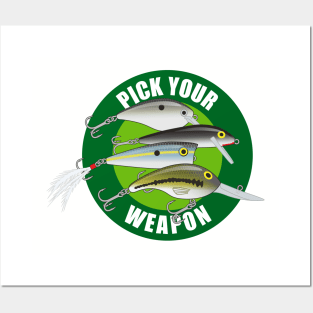 Pick Your Weapon Fishing Lures - Green on Green Posters and Art